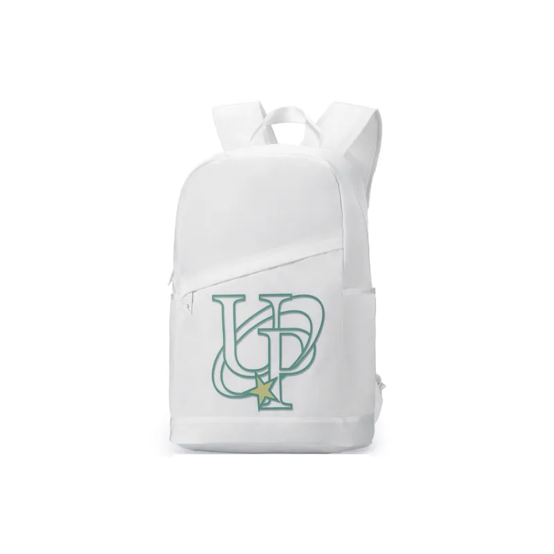 TURN UP Polyester Students Backpack Regular Unisex White-1