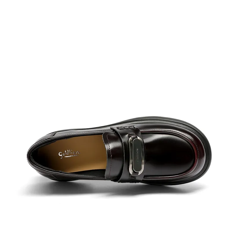 GOLDLION Loafers Women's Burgundy/Black-7
