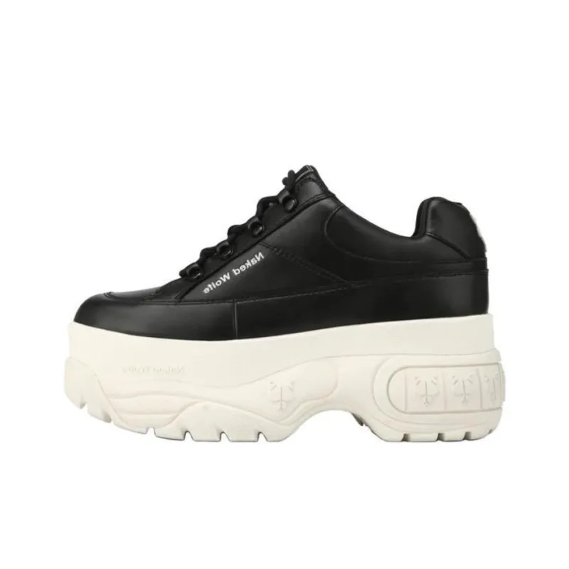 Naked Wolfe Sporty Wear-Resistant Height Increasing Low-Top Casual Shoes Women's Black-0