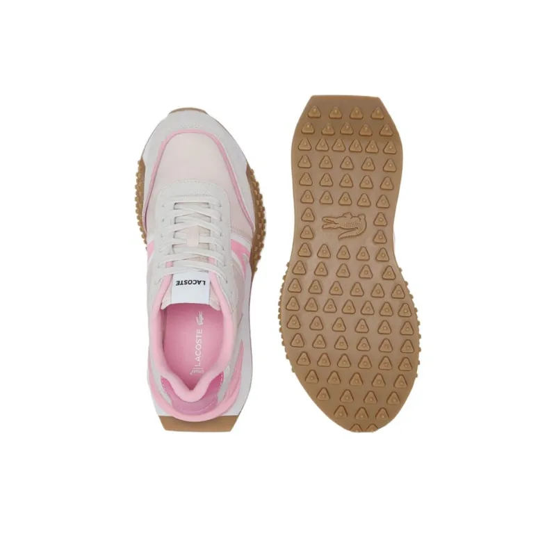 LACOSTE Low Top Casual Shoes Women's Ecru/Light Pink-4