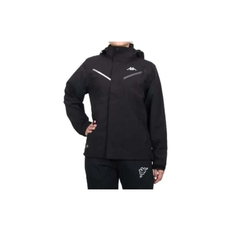 Kappa Jackets Coats Unisex Black Silver-3