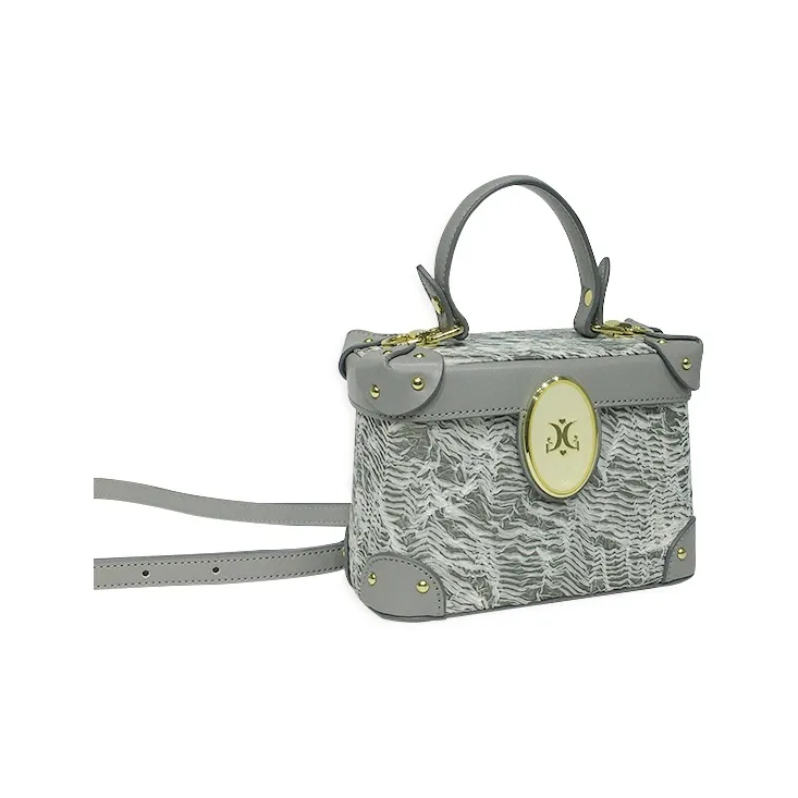 MACK JODAER Synthetic Leather One Shoulder Handbag Women's Light Gray Yarn-5