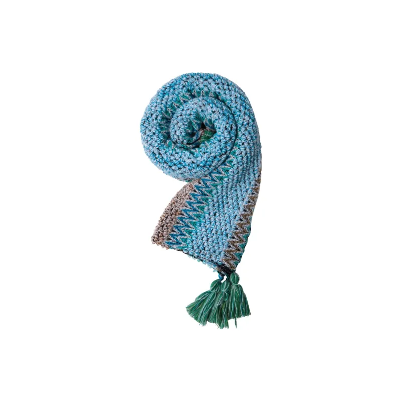 CAMEL Polyester Knit Scarves Women's Cloisonne Blue/Turquoise-4