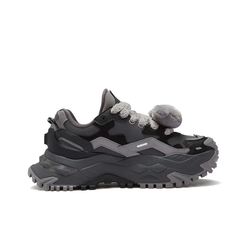 FILA FUSION BIANCO Hard Candy Durable Breathable Coverage Low Top Casual Shoes Women's Black Gray Color-1