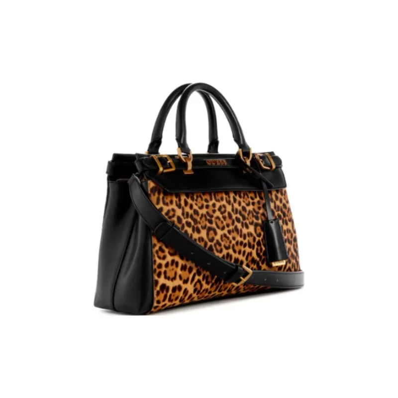 GUESS Faux Fur Shoulder Bag Crossbody Bag Handbag Women's Brown-1