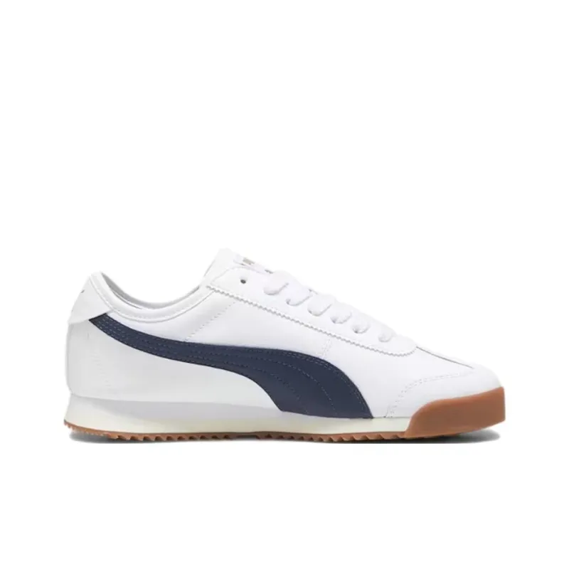 PUMA Roma Anti Slip Wear Resistant Low Top Casual Shoes Men's White Blue-1