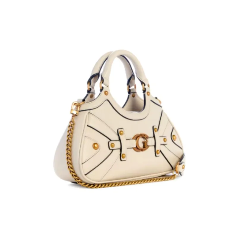 GUESS Artificial Leather Shoulder Bag Crossbody Bag Handbag Small Size Women's Gray White-1