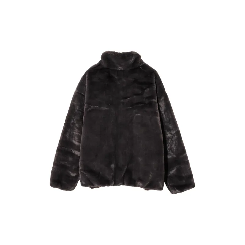 Nike Women's Faux Fur Swoosh Jacket Velvet Brown/Cave Stone-1