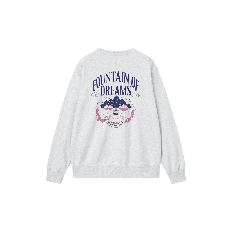 Kirby X GU Kirby Collaboration Edition Sweatshirts Men Light Gray-1