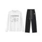 Set (White Top+Black Pants)