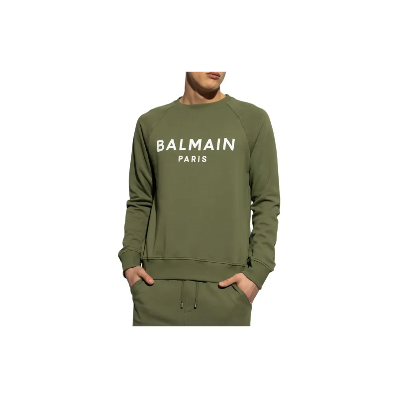 BALMAIN Logo Printed Crewneck Sweatshirt-1