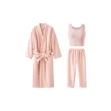 Pink Beige/Pink Polka Dot Bathrobe Set of 3