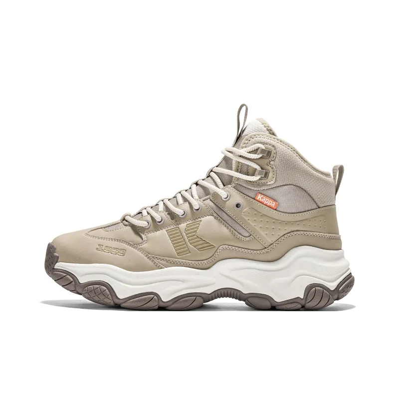 Kappa Abrasion Resistant Slip Resistant High Top Running Shoes Unisex Gray Khaki-0