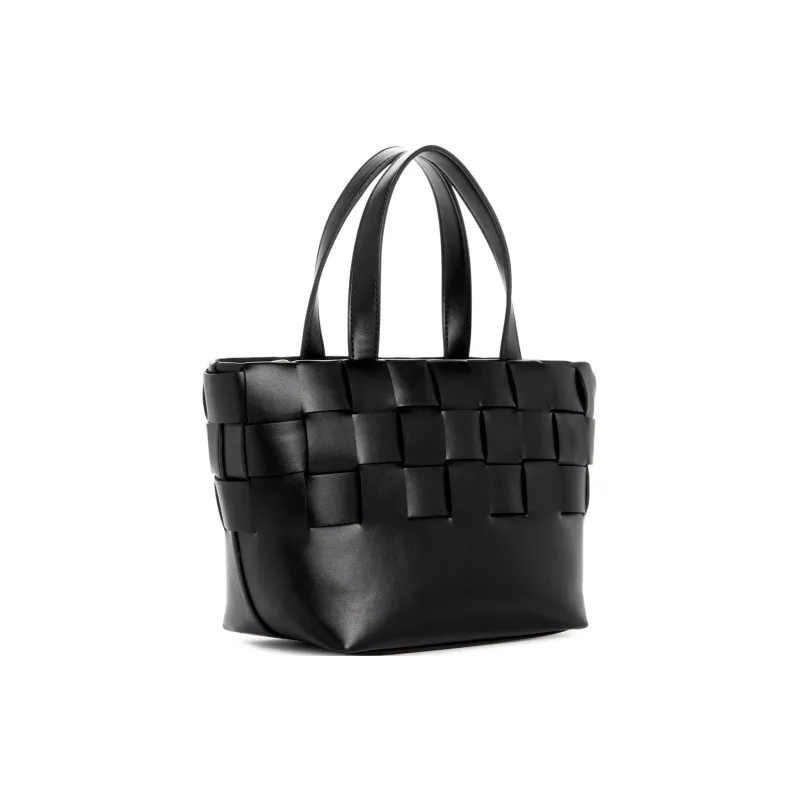 GUESS Artificial Leather Tote Bag Shopping Bag Shoulder Bag Crossbody Bag Handbag Small Size Women's Black-1