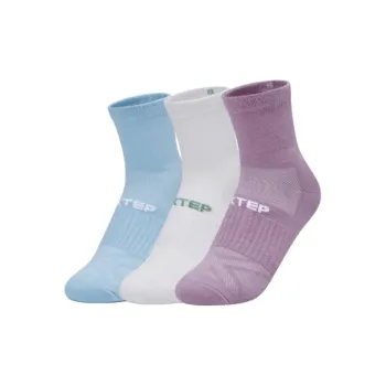 XTEP Sports Life Collection Knee High Socks Women's 3 Pack Light Purple/Ecru/Blue