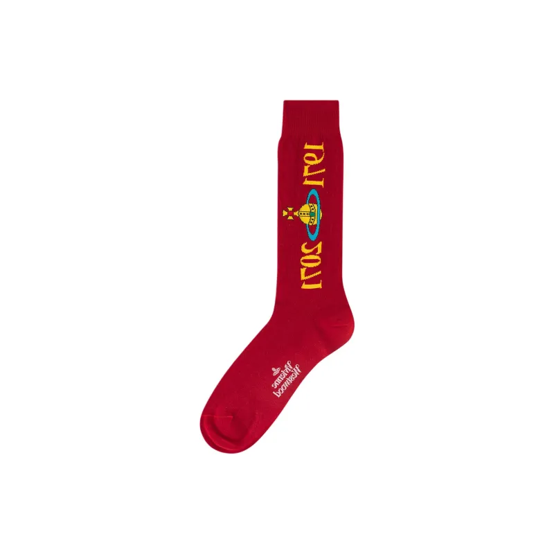 Vivienne Westwood Mid-Calf Socks Men's 1 Pack Red-1