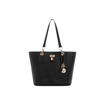 GUESS Artificial Leather Tote Bag Shopping Bag Shoulder Bag Crossbody Bag Handbag Women's Black