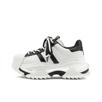 M88M Anti Slip Wear Resistant Low Top Chunky Sneakers Unisex Black White