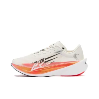 QIAODAN Flying Shadow PB4.0 Anti Slip Wear Resistant Low Top Carbon Plate Running Shoes Women's White Red