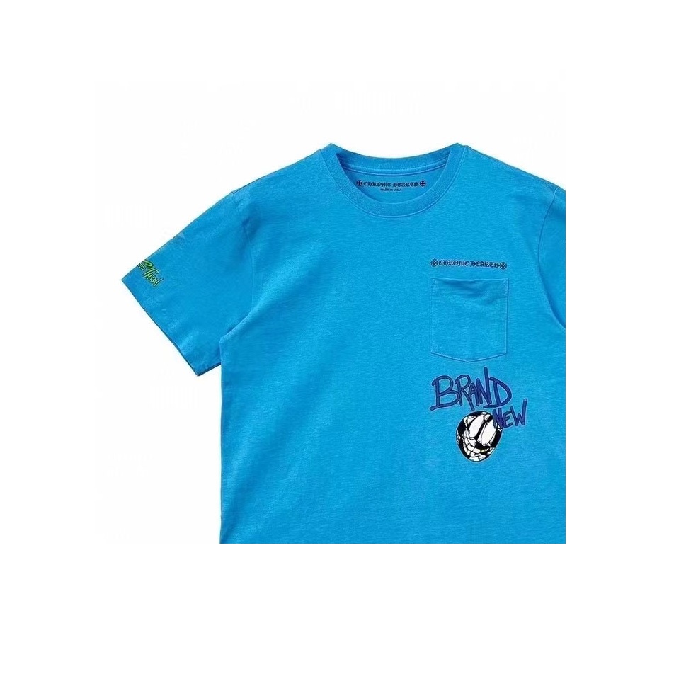 Chrome Hearts T-Shirt Unisex Blue - POIZON