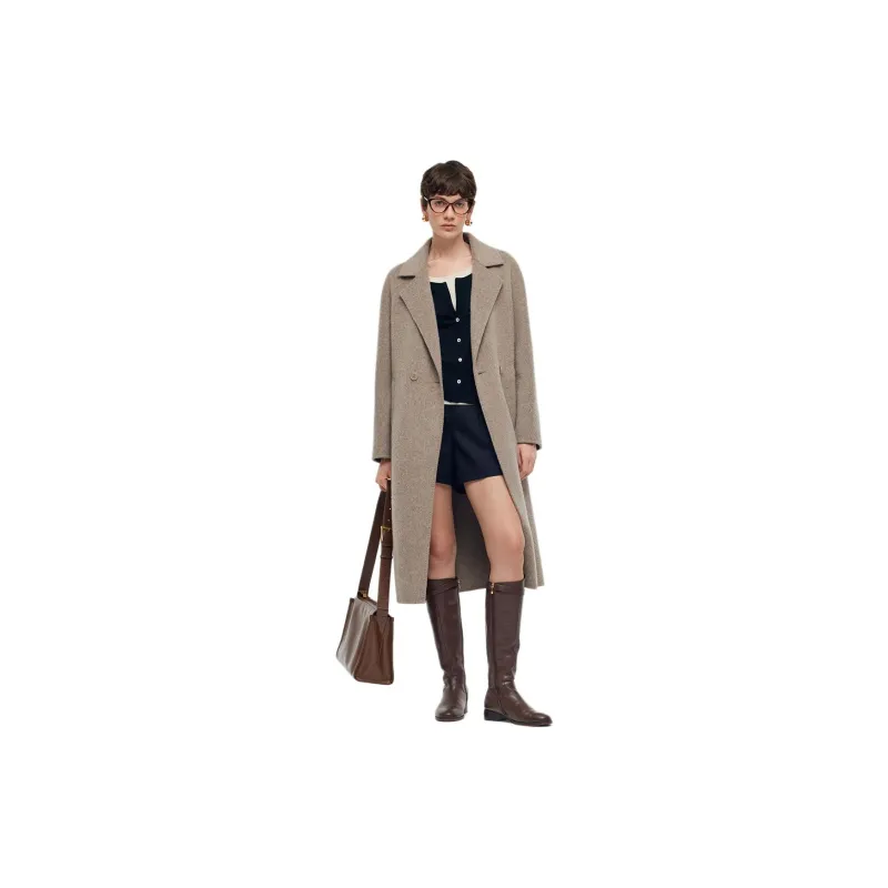 GOELIA Coats Women's 36H Heather Camel-1