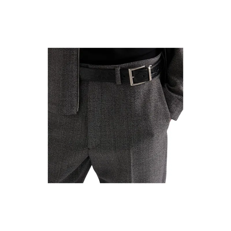 PRADA Houndstooth Wool Trousers-4