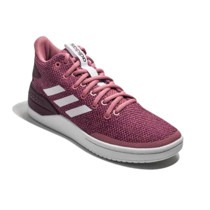 Adidas NEO Anti-Slip Wear-Resistant Mid-Top Skateboard Shoes Women's Red-2