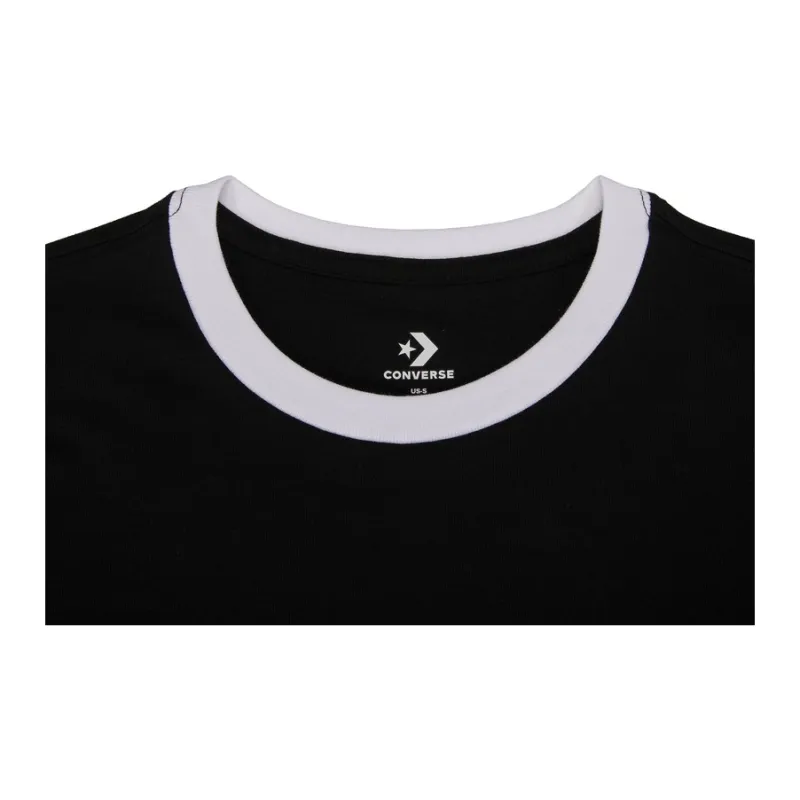 Converse Drop Shoulder Sleeve T Shirt Women's Black-2