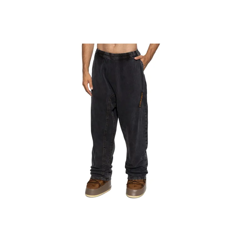 Y/Project Logo Embroidered Drop Crotch Jeans-1