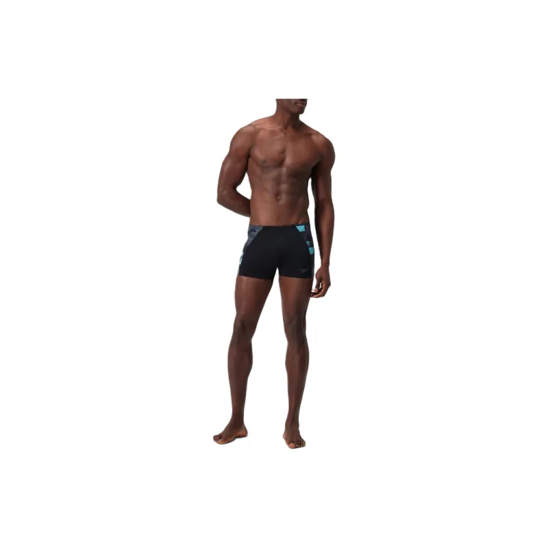 Speedo Endurance+ Max Splice Aquashort Black Swimming Shorts Men Black/Blue-6