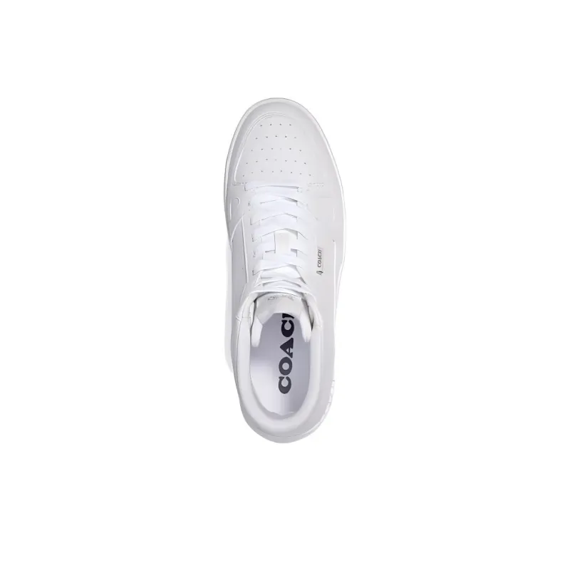 COACH High Top Skateboard Shoes Men's White-3