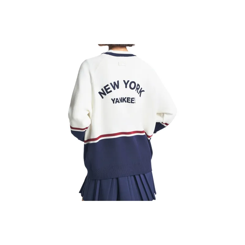 MLB Varsity New York Yankees Knitwear Unisex Cream-3