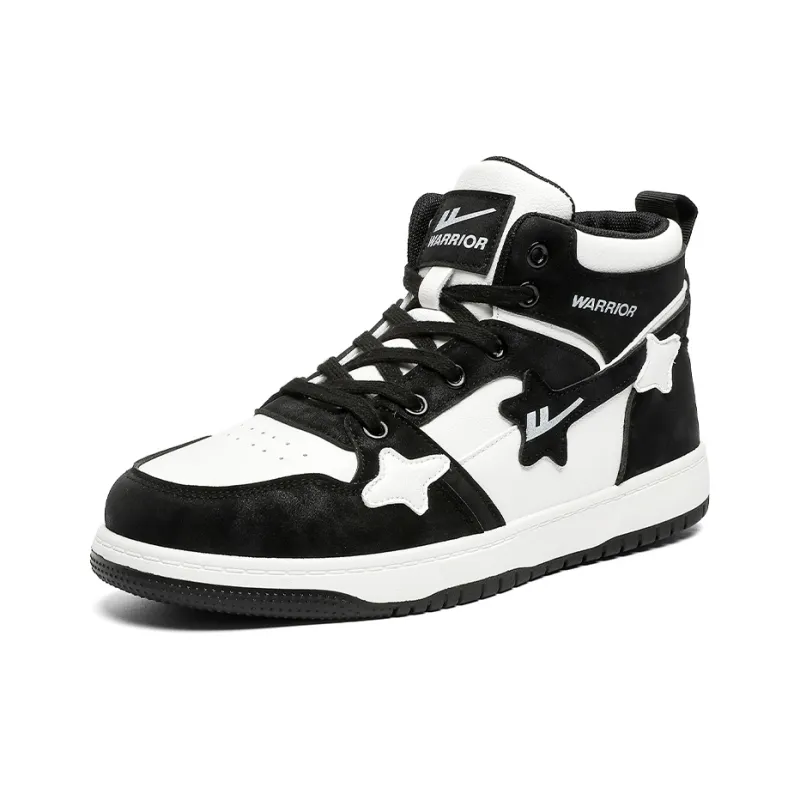 Warrior Wear resistant And Lightweight High Top Skateboard Shoes Men's White Black-2