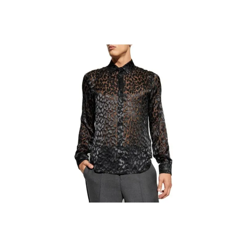 VERSACE Leopard Printed Button Up Shirt-1
