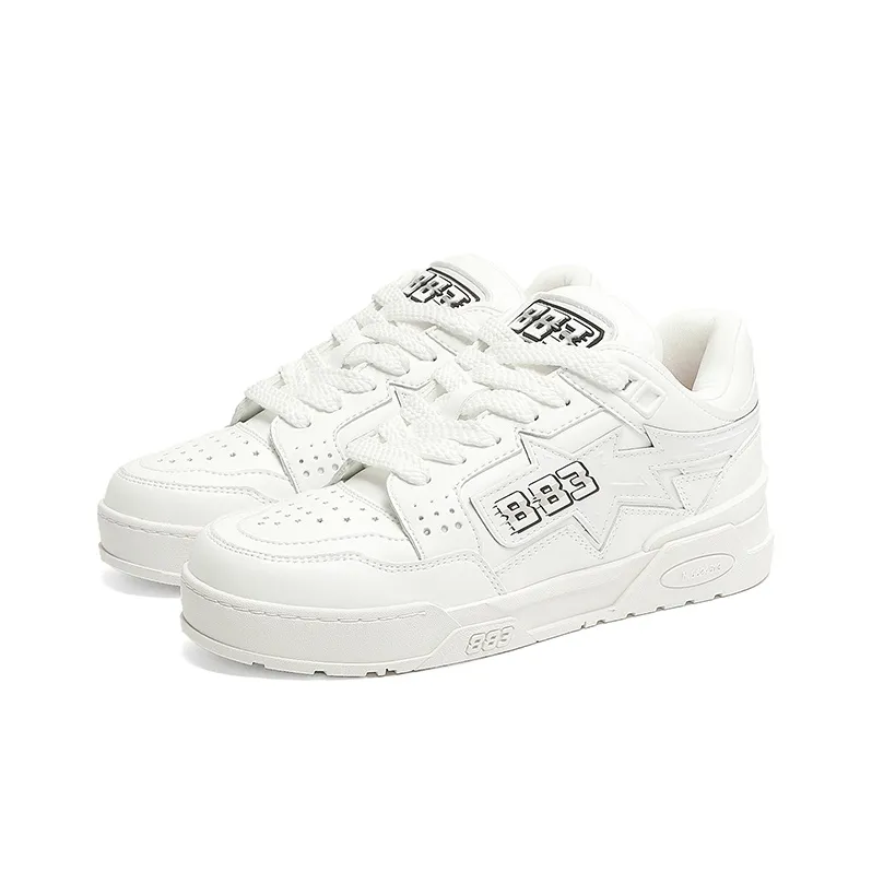 883 STAR Star Dance Shoes TRAINER Cushioned Wear Resistant Lightweight Breathable Low Top Skateboard Shoes Unisex White-1