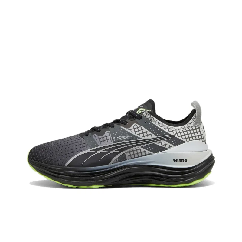 PUMA ForeverRUN Nitro Anti Slip Wear Resistant Low Top Casual Running Shoes Men's Black Gray-0