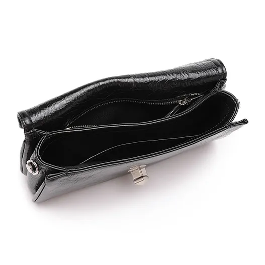 Clannad Top Grain Cow Leather Crossbody Bag, Shoulder Bag Regular Women's Black-4