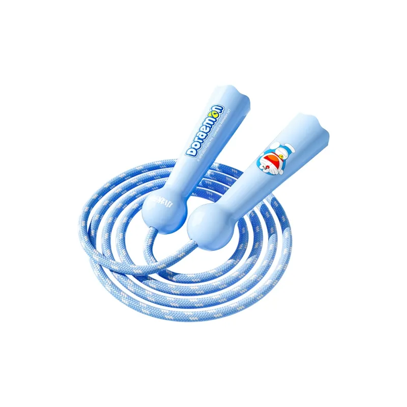 Papaison Fitness Training Non Countable Doraemon Jump Rope Kids Cotton Rope, Maple Wooden Handle 2.6m-6