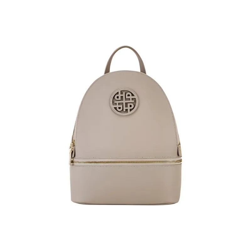 Hush Puppies Cow Leather Backpack Medium Size Unisex Black/Gray Apricot/Jasper-5
