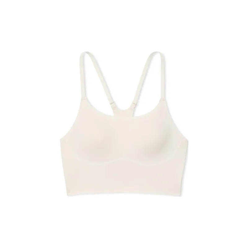 Victoria's Secret PINK Relay Racerback Sports Bra / White Shell Bra Women's White Shells-0