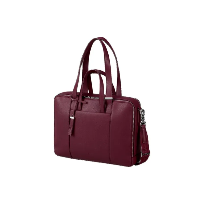 SAMSONITE Polyurethane Briefcase Crossbody Bag Handbag Women's Garnet Red-1