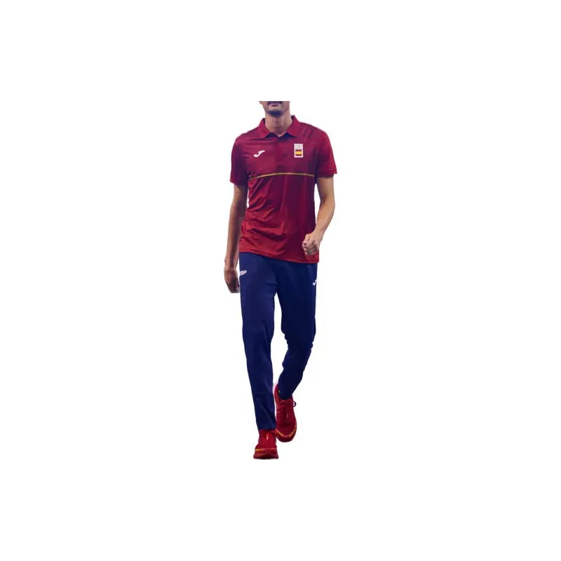 Joma Spanish Olympic Committee Polo Shirt Men Burgundy-4