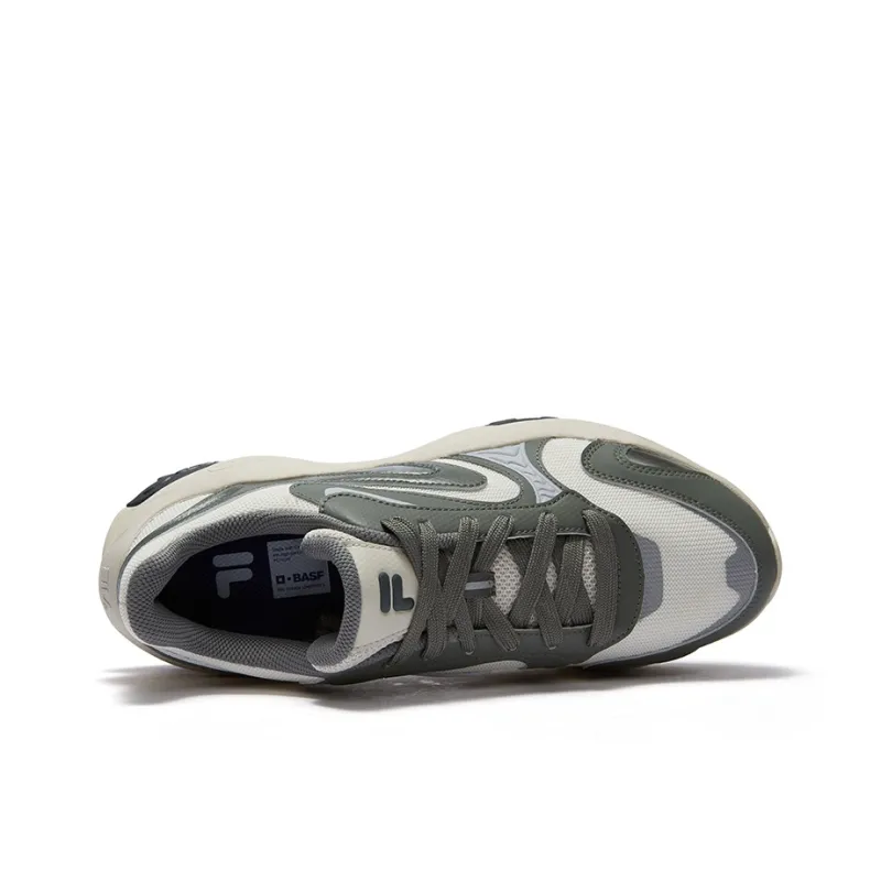 FILA FUSION Cheese Cheese Slip-Resistant Low-Top Casual Shoes Men's Gray Green-3