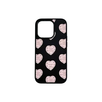 CHAODIANXIA Matte Material Black Edge Heart Phone Case Compatibility Apple/IPhone 15/14/13/Pro/Max