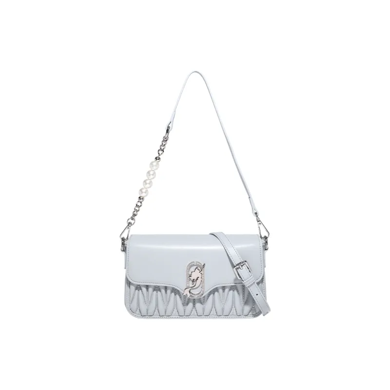 Disney Mickey Series PU Shoulder Bag Women's Ecru/Night Black/Ice Gray Blue-10