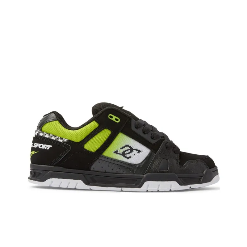DC Shoes Slip Resistant Cushioning Low Top Skateboard Shoes Men's Black Green-1