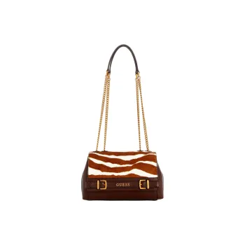 GUESS Faux Fur Crossbody Bag Shoulder Bag Women's Brown