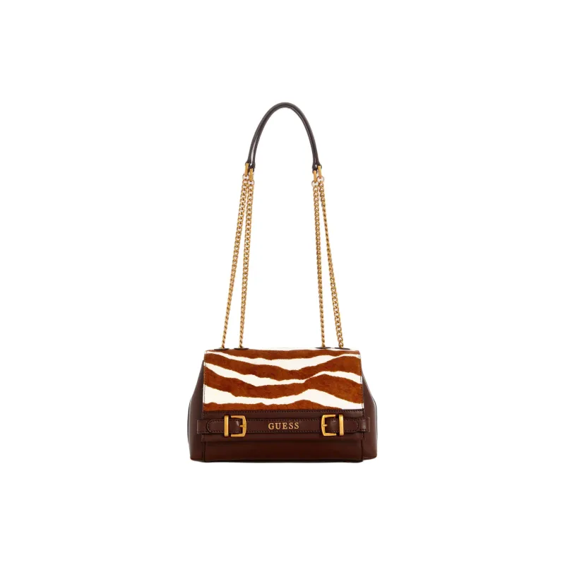 GUESS Faux Fur Crossbody Bag Shoulder Bag Women's Brown-0