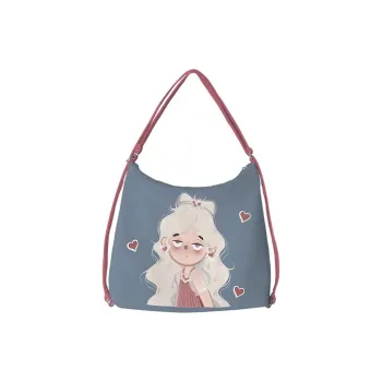 AOSONG Suede Technology Fabric One Shoulder Backpack, Crossbody Bag Unisex Blue Princess Dual Purpose