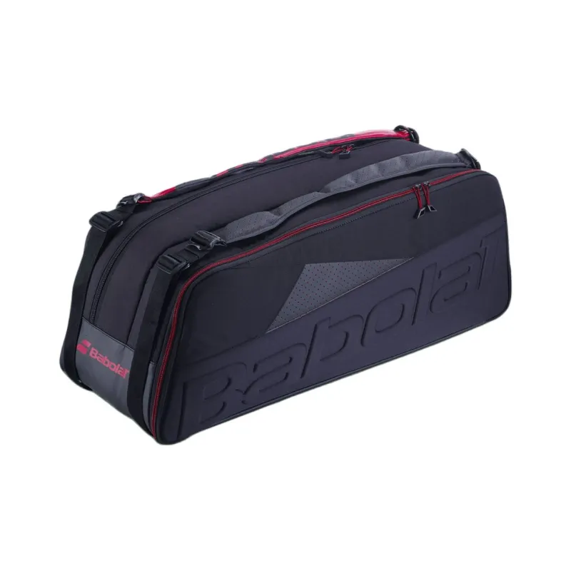 Babolat Badminton Racket Bags Pack Of 10 Casual Style Backpack Black Red Unisex Independent Shoe Compartment-1